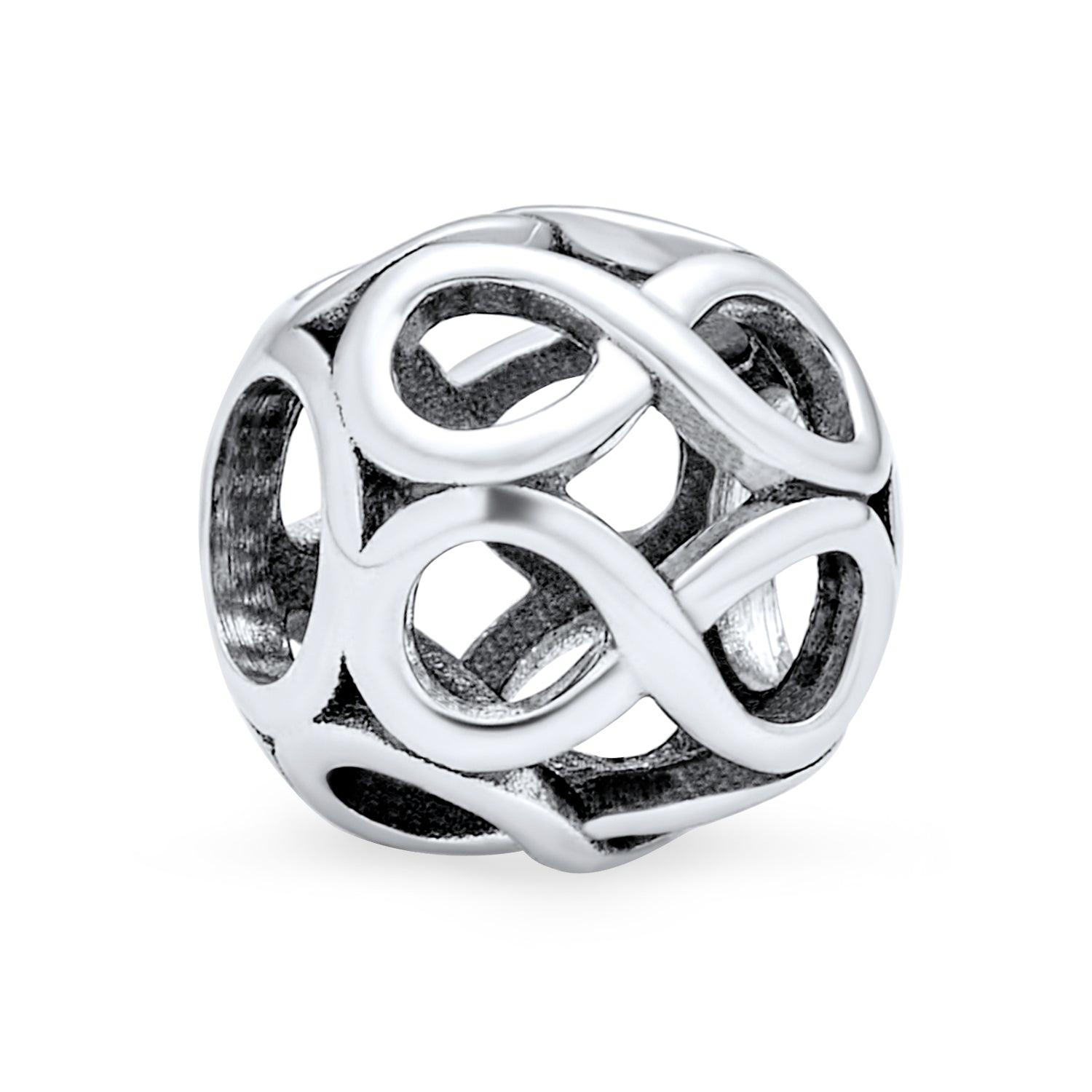 valentine-round-knot-bead-silver_pbx-hs-922-d_1 Valentine Heart Knot Charm Bead Sterling Silver for European Bracelet - Image 1
