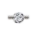 Valentine Heart Knot Charm Bead Sterling Silver for European Bracelet - Image 2