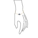 Delicate Tiny Evil Eye Charm Bracelet Pave CZ Accent Gold Plated .925 Sterling Silver - Image 2