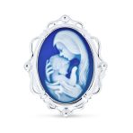 Classic Vintage Style Blue White Cameo Silver Ring for Mom - Victorian Lady Design - Image 6