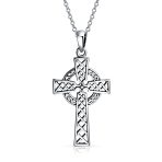 Vintage Viking Love Knot Celtic Cross Pendant Necklace Sterling Silver Teens