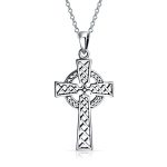 Vintage Viking Love Knot Celtic Cross Pendant Necklace Sterling Silver Teens