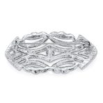 Elegant Art Deco Style Vintage Large Lapel Scarf Brooch Pin Silver Plated - Image 2