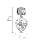 Antique Vintage BFF Heart Grandma Dangle Charm Bead - Image 4