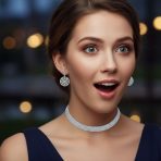 Bridal 5-Row Crystal Choker Necklace & Vintage CZ Compass Dangle Earrings Set - Image 2