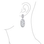 Vintage Art Deco Cubic Zirconia Flower Leaf Clip-On Earrings for Weddings - Image 3