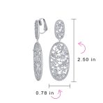 Vintage Art Deco Cubic Zirconia Flower Leaf Clip-On Earrings for Weddings - Image 4