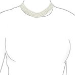 Art Deco Style White Freshwater Cultured Pearl Statement Multi Strand Necklace Floral Clasp - Image 4