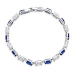 Vintage Style Alternating Oval Shape Purple CZ Cubic Zirconia Tennis Bracelet Silver Plated 7 Inch - Image 6