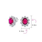 Classic Vintage Crown 1.5 CT CZ Stud Earrings with Green Simulated Emerald - Image 15