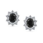 Classic Vintage Crown 1.5 CT CZ Stud Earrings with Green Simulated Emerald - Image 5