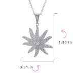 Vintage Sunburst CZ Pendant Necklace in Sterling Silver with Chain - Image 4