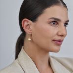 Vintage Diamond-Cut Drop Ball Earrings 18K Gold Plated 12MM - Image 3