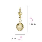 Elegant Vintage Diamond-Cut Drop Ball Earrings 18K Gold Plated Lightweight 10MM - Image 4