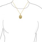 Antique Style Heart & Clover Oval Keepsake Photo Locket Necklace Gold Plated .925 Sterling Silver - Image 8