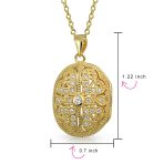 Antique Style Heart & Clover Oval Keepsake Photo Locket Necklace Gold Plated .925 Sterling Silver - Image 7