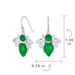 Garden Insect Orange Yellow Jade Queen Bumble Bee Dangle Drop Earrings .925 Sterling Silver - Image 7