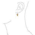 Garden Insect Orange Yellow Jade Queen Bumble Bee Dangle Drop Earrings .925 Sterling Silver - Image 6