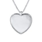 Romantic Double Hearts Pendant Necklace Framed Shape Oxidized .925 Sterling Silver Gift - Image 2