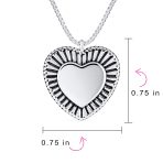 Romantic Double Hearts Pendant Necklace Framed Shape Oxidized .925 Sterling Silver Gift - Image 4