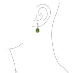Classic 7CT Halo Red CZ Cubic Zirconia Drop Teardrop Clip On Earrings Adjustable Screw-back - Image 20