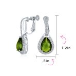 Classic 7CT Halo Red CZ Cubic Zirconia Drop Teardrop Clip On Earrings Adjustable Screw-back - Image 27