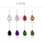 Classic 7CT Halo Red CZ Cubic Zirconia Drop Teardrop Clip On Earrings Adjustable Screw-back - Image 35