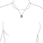 Classic Vintage Blue White Victorian Lady Cameo Pendant Necklace Sterling Silver - Image 3