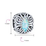 Vintage Opal Scroll Milgrain Charm Bead in Sterling Silver for European Bracelet - Image 3