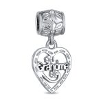 Antique Vintage BFF Heart Grandma Dangle Charm Bead