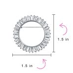 Purple Amethyst CZ Baguette Cut Eternity Circle Scarf Brooch Pin Silver Plated - Image 8