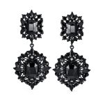 Crystal Art Deco Vintage Gatsby Gemstone Dangle Earrings - Image 2