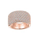 Micro Pave CZ Cubic Zirconia Wide 1/2 Eternity Band Ring Rose Gold Vermeil .925 Sterling Silver - Image 2