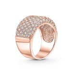 Micro Pave CZ Cubic Zirconia Wide 1/2 Eternity Band Ring Rose Gold Vermeil .925 Sterling Silver - Image 4