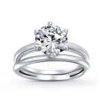 Traditional CZ Cubic Zirconia 3CT Solitaire 6 Prong Engagement Ring Set & Band .925 Sterling Silver - Image 2