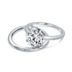 Traditional CZ Cubic Zirconia 3CT Solitaire 6 Prong Engagement Ring Set & Band .925 Sterling Silver - Image 4