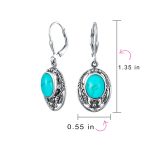 Western Style Floral Bezel Set Pink Orange Coral Dangle Earrings .925 Sterling Silver - Image 12