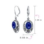 Western Style Floral Bezel Set Pink Orange Coral Dangle Earrings .925 Sterling Silver - Image 11