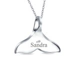 Nautical Blue Opal Whale Tail Pendant Necklace in Sterling Silver - Image 3