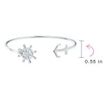 Nautical Ocean Ship Wheel Anchor Bangle Bracelet in Sterling Silver Jewelry - Image 3