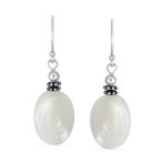 Bali Green Jade Oval Gemstone Drop Earrings .925Sterling Silver - Image 4