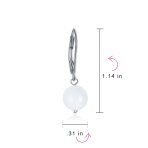 Simple Gemstone 8MM Drop Ball Earrings Secure Hinge Lever Back Sterling Silver - Image 61