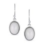 Green Jade Bezel Set Oval Cabochon Gemstone Drop Earrings Gold Plated 925 Silver - Image 6