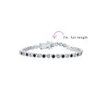 Formal Holiday Bridal 10CT Black White CZ Bezel Tennis Bracelet 14K Gold Plated - Image 10