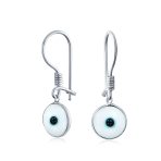 Spiritual Protection Multicolor Nazar Evil Eye Dangle Earrings Sterling Silver - Image 4