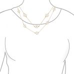 Fashion Enamel Flower Strand Necklace 14K Gold Plated 36 Inch Crystal Accents - Image 21