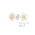Romantic Set of 3 Floral 3D Carved Red, Purple, Black, Rose Flower Stud Earrings 10MM - Image 20