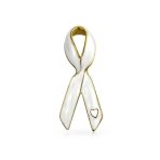 Open Heart Enamel Pink Ribbon Breast Cancer Survivor Brooch Pin Silver Gold - Image 2