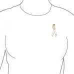 Open Heart Enamel Pink Ribbon Breast Cancer Survivor Brooch Pin Silver Gold - Image 6