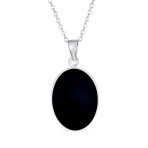 Vintage Antique Style Black Onyx Cat Cameo Pendant Necklace in Sterling Silver - Image 2